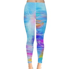 Background Drips Fluid Colorful Leggings  by Wegoenart