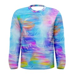 Background Drips Fluid Colorful Men s Long Sleeve Tee by Wegoenart