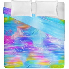 Background Drips Fluid Colorful Duvet Cover Double Side (king Size) by Wegoenart