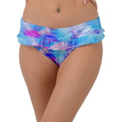 Background Drips Fluid Colorful Frill Bikini Bottom by Wegoenart