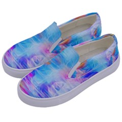 Background Drips Fluid Colorful Kids  Canvas Slip Ons by Wegoenart