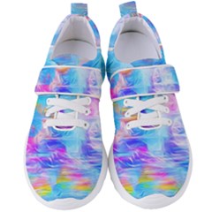 Background Drips Fluid Colorful Women s Velcro Strap Shoes