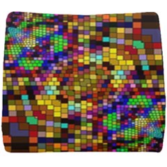 Color Mosaic Background Wall Seat Cushion by Wegoenart