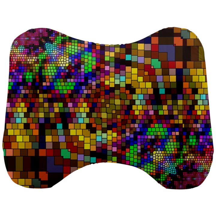 Color Mosaic Background Wall Head Support Cushion