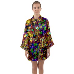 Color Mosaic Background Wall Long Sleeve Kimono Robe by Wegoenart