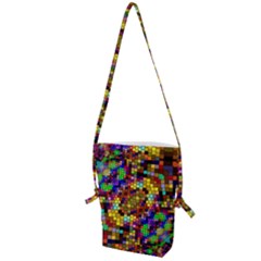 Color Mosaic Background Wall Folding Shoulder Bag