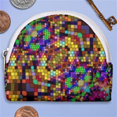 Color Mosaic Background Wall Horseshoe Style Canvas Pouch