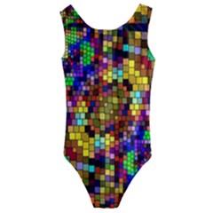 Color Mosaic Background Wall Kids  Cut-out Back One Piece Swimsuit by Wegoenart