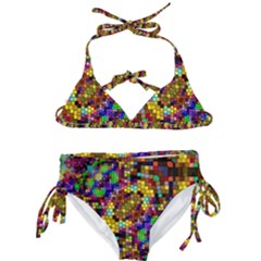 Color Mosaic Background Wall Kids  Classic Bikini Set