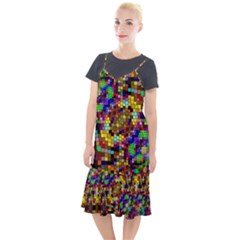 Color Mosaic Background Wall Camis Fishtail Dress