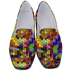 Color Mosaic Background Wall Women s Classic Loafer Heels by Wegoenart