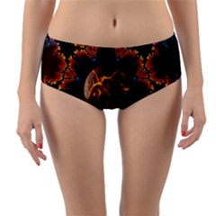 Fractal Space Fantasy Reversible Mid-waist Bikini Bottoms by Wegoenart