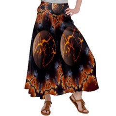 Fractal Space Fantasy Satin Palazzo Pants