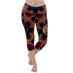 Fractal Space Fantasy Lightweight Velour Capri Yoga Leggings by Wegoenart