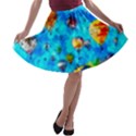 Hot Air Balloon Sky Art Watercolor A-line Skater Skirt View1