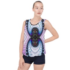 Pattern Texture Fractal Colorful Bubble Hem Chiffon Tank Top by Wegoenart