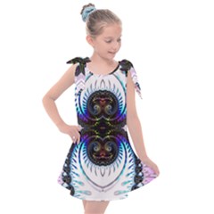 Pattern Texture Fractal Colorful Kids  Tie Up Tunic Dress