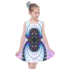 Pattern Texture Fractal Colorful Kids  Summer Dress by Wegoenart