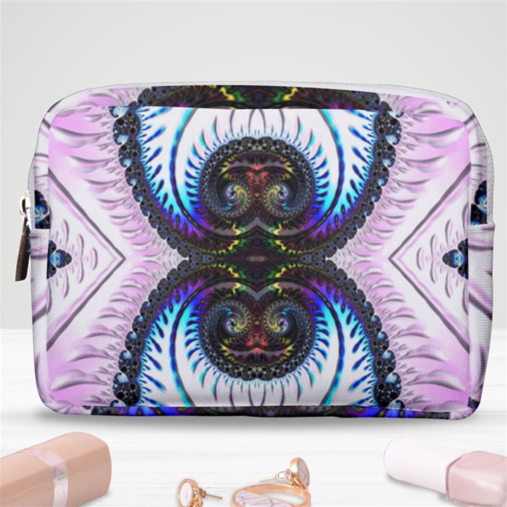 Pattern Texture Fractal Colorful Make Up Pouch (Medium)