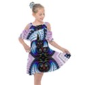 Pattern Texture Fractal Colorful Kids  Shoulder Cutout Chiffon Dress View1