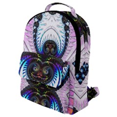 Pattern Texture Fractal Colorful Flap Pocket Backpack (small)