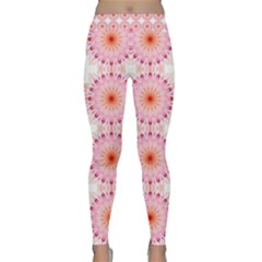 Make A Wish Banner Fractals Pink Classic Yoga Leggings by Wegoenart