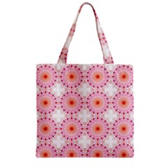 Make A Wish Banner Fractals Pink Zipper Grocery Tote Bag by Wegoenart