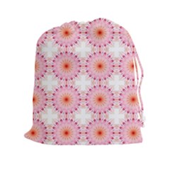 Make A Wish Banner Fractals Pink Drawstring Pouch (xxl) by Wegoenart