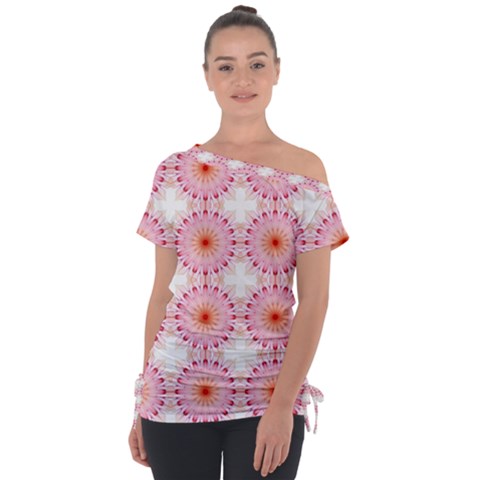 Make A Wish Banner Fractals Pink Tie-up Tee by Wegoenart