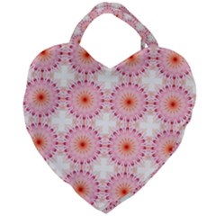 Make A Wish Banner Fractals Pink Giant Heart Shaped Tote by Wegoenart