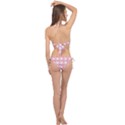 Make A Wish Banner Fractals Pink Cross Front Halter Bikini Set View2