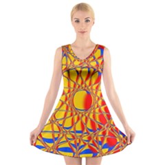 Graphic Design Graphic Design V-neck Sleeveless Dress by Wegoenart