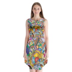 Floral Flourish Hearts Love Sleeveless Chiffon Dress   by Wegoenart