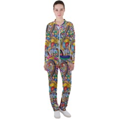 Floral Flourish Hearts Love Casual Jacket And Pants Set by Wegoenart