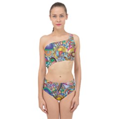 Floral Flourish Hearts Love Spliced Up Two Piece Swimsuit by Wegoenart