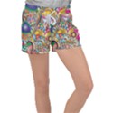 Floral Flourish Hearts Love Women s Velour Lounge Shorts View1