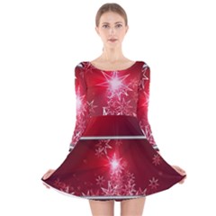 Christmas Candles Long Sleeve Velvet Skater Dress by Wegoenart