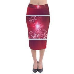 Christmas Candles Velvet Midi Pencil Skirt by Wegoenart