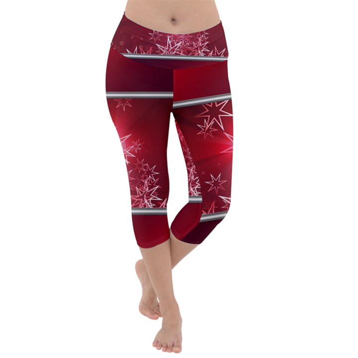 Christmas Candles Lightweight Velour Capri Yoga Leggings