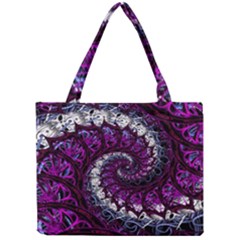 Fractal Background Swirl Art Skull Mini Tote Bag by Wegoenart