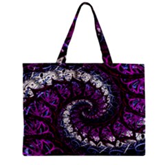 Fractal Background Swirl Art Skull Zipper Mini Tote Bag by Wegoenart