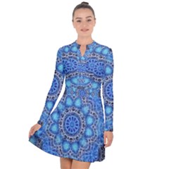 Fractal Mandala Abstract Long Sleeve Panel Dress by Wegoenart