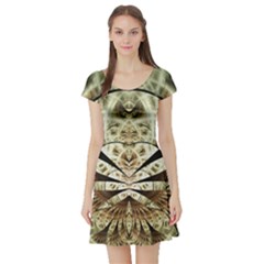 Pattern Nature Desktop Fractals Short Sleeve Skater Dress by Wegoenart