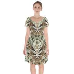 Pattern Nature Desktop Fractals Short Sleeve Bardot Dress by Wegoenart