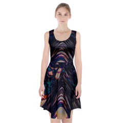 Pattern Texture Fractal Colorful Racerback Midi Dress by Wegoenart