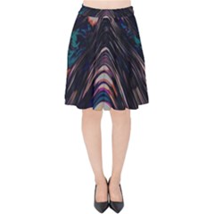 Pattern Texture Fractal Colorful Velvet High Waist Skirt by Wegoenart