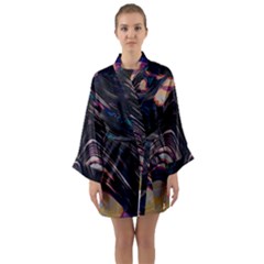 Pattern Texture Fractal Colorful Long Sleeve Kimono Robe by Wegoenart