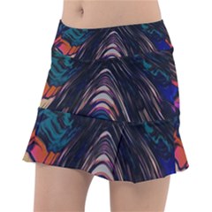 Pattern Texture Fractal Colorful Tennis Skirt by Wegoenart