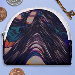 Pattern Texture Fractal Colorful Horseshoe Style Canvas Pouch