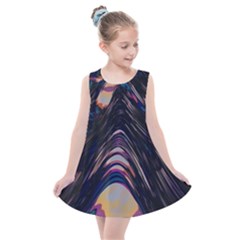 Pattern Texture Fractal Colorful Kids  Summer Dress by Wegoenart